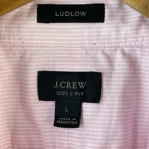 J Crew Shirt Mens L Pink Ludlow Button Up 120s 2 Ply Long Sleeve Cotton/Linen - Picture 4 of 8